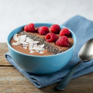 Chocolate Smoothie Bowl made with Boost Nutrients organic raw cacao